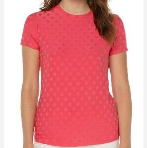 Liverpool Slim Fit Crew Neck Tee In Watermelon Polkadot Size S NWT'S